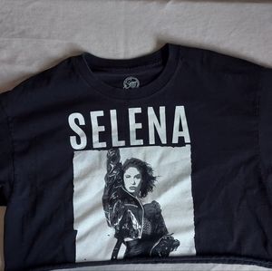 Official SELENA Crop Top Black T Shirt Concert Cut Off Music Adult Large